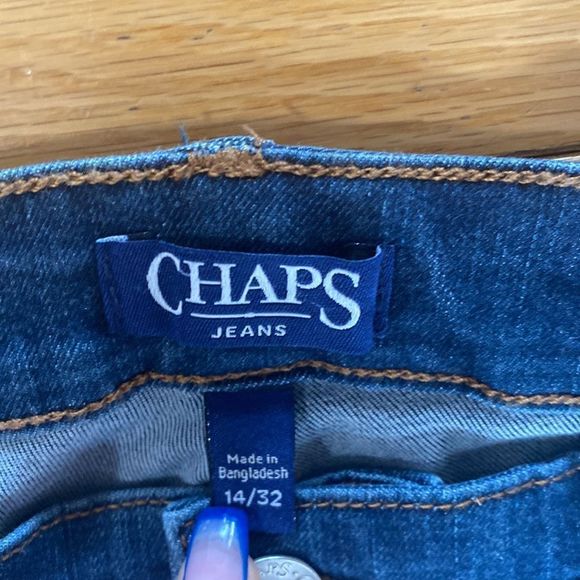 🔴 2 for $25 CHAPS Jeans Womens Mid Rise Crop Kick Jean size 14 length 29 - Picture 4 of 10